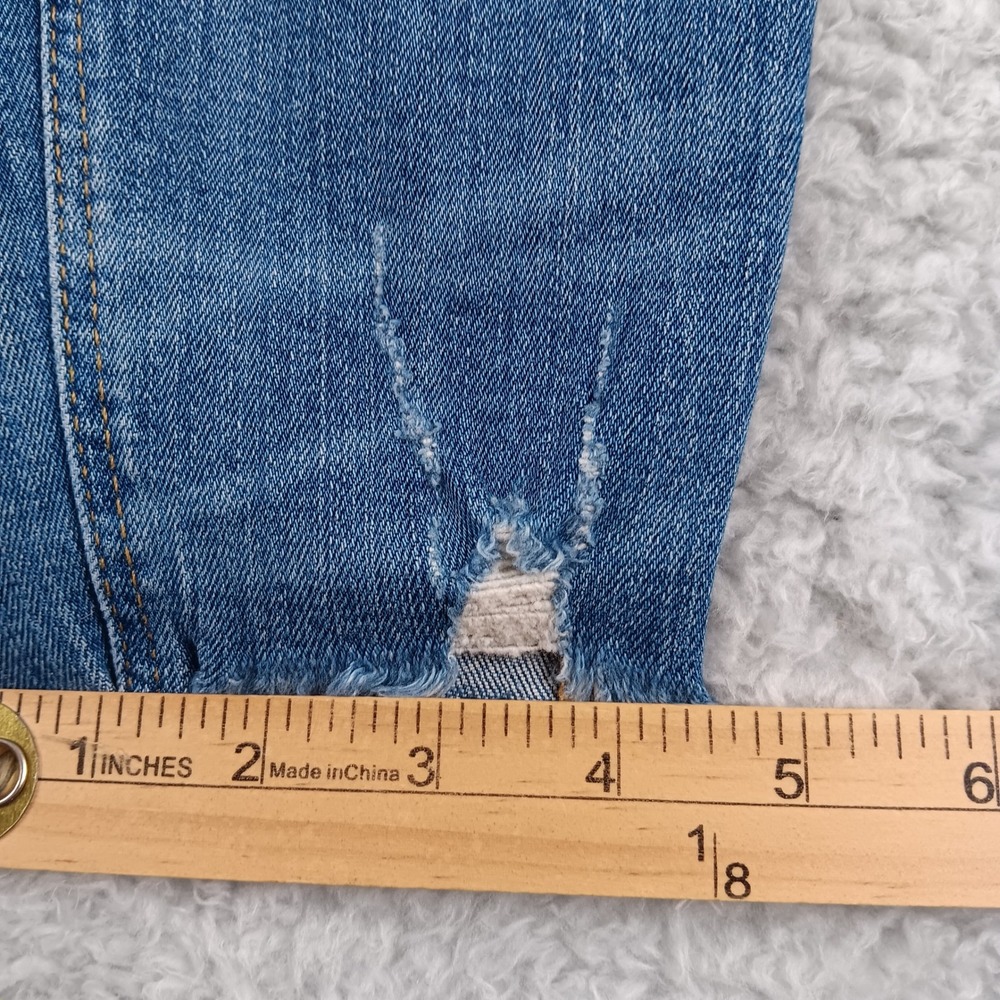 Zara Premium Denim The Skinny Jeans Blue High Rise Frayed Hem Womens Size 8 - Picture 8 of 9